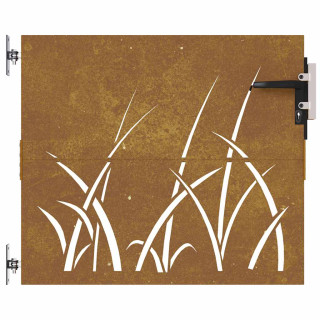 садовая калитка, 85 x 75 см, кортеновская сталь, дизайн трава