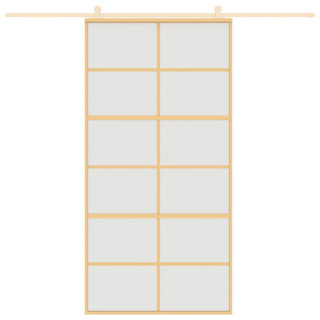 раздвижная дверь, золото, 102,5x205 см, матовое стекло ESG и алюминий