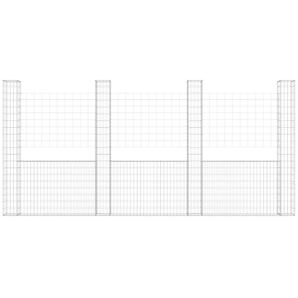 U-kujuline gabioonkorv 5 postiga, raud, 500x20x200 cm