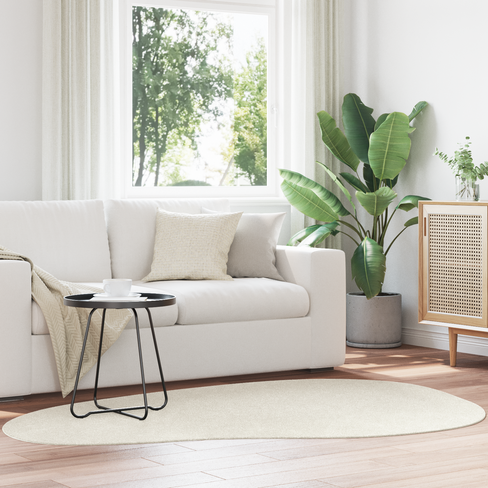 Vaip HUARTE Pehme Pesumasinas Pestav Kreemjas Lühike Karv 140x200 cm