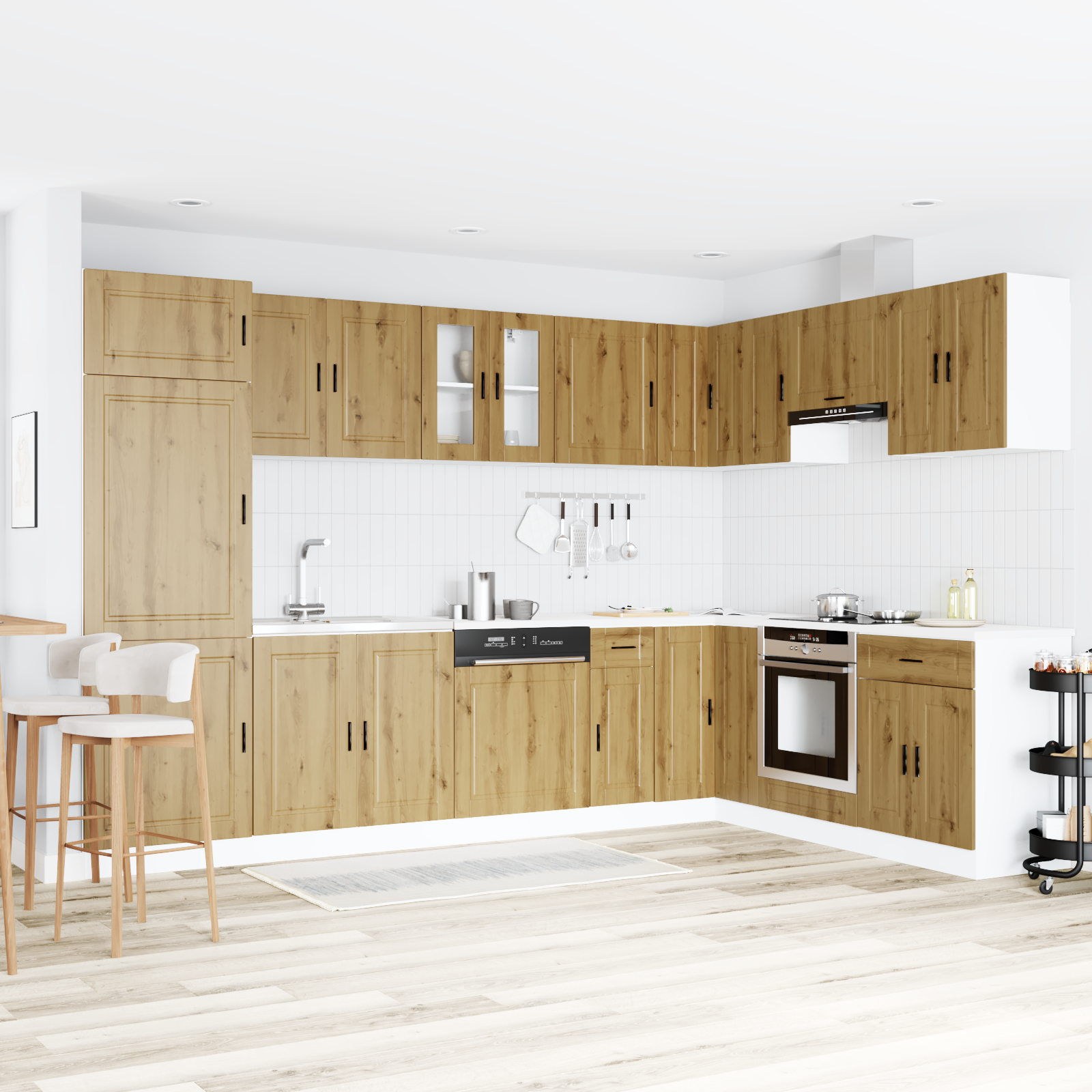 Valamu aluskapp Porto 2 pcs Pruun 80 x 46 x 84.5 cm Tehispuit