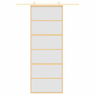 раздвижная дверь, золото, 76x205 см, матовое стекло ESG и алюминий