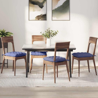 Istumispatjad 2 pcs Jeans sinine 40 x 40 x 6 cm kangas