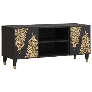 Telerikapp riiuliga Must 105 x 33 x 46 cm Tugev mango puu