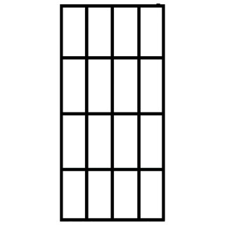 dušinurga sein, läbipaistev karastatud klaas, 140 x 195 cm