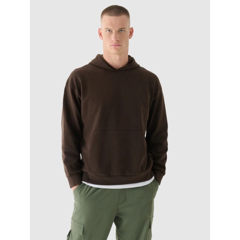 Men's sweatshirt with hood, open, 4F 4FWAW24TSWSM1310-80S