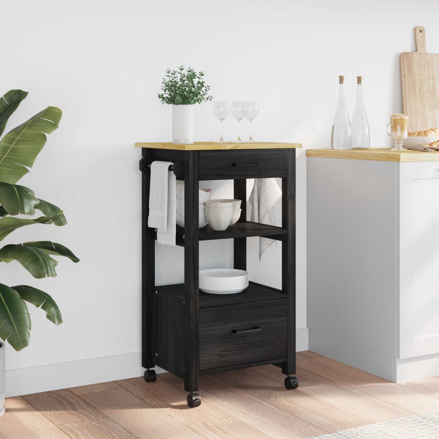 Köögikäru Üksvärviline Must