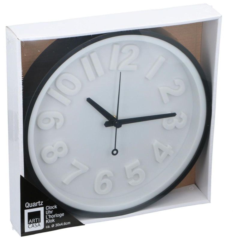 WALL CLOCK 29.5X4.6CM ARTICASA BLACK