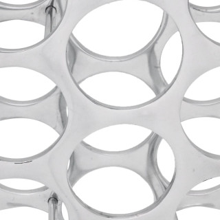 Винная полка из алюминия, серебристая, на 27 бутылок