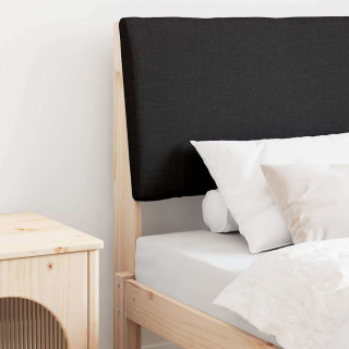 Polsterdatud voodiots Must 75 cm Tahke mänd