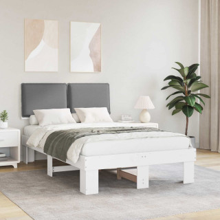 Voodiraam Pehme Peatoega peaga Helehall 120 x 200 cm Tahke mänd