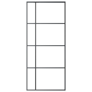 раздвижная дверь, матовое стекло ESG и алюминий, 90 x 205 см, черный цвет