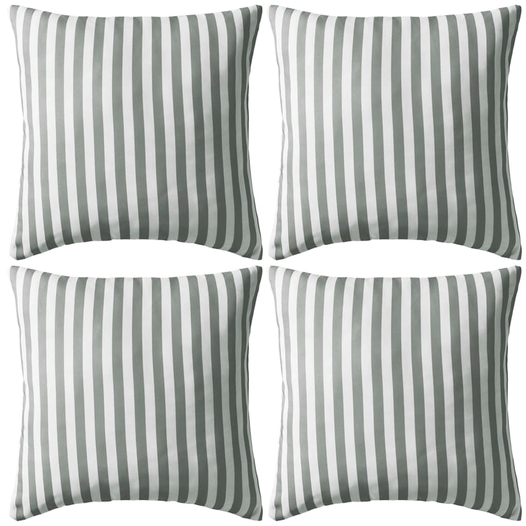 Садовые подушки, 4 шт, в полоску, 45 x 45 см, серые