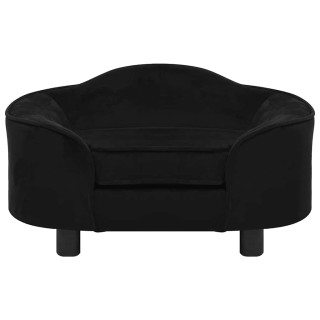 Лежанка-диван для собак, черная, 67 x 34 x 36 см, плюш