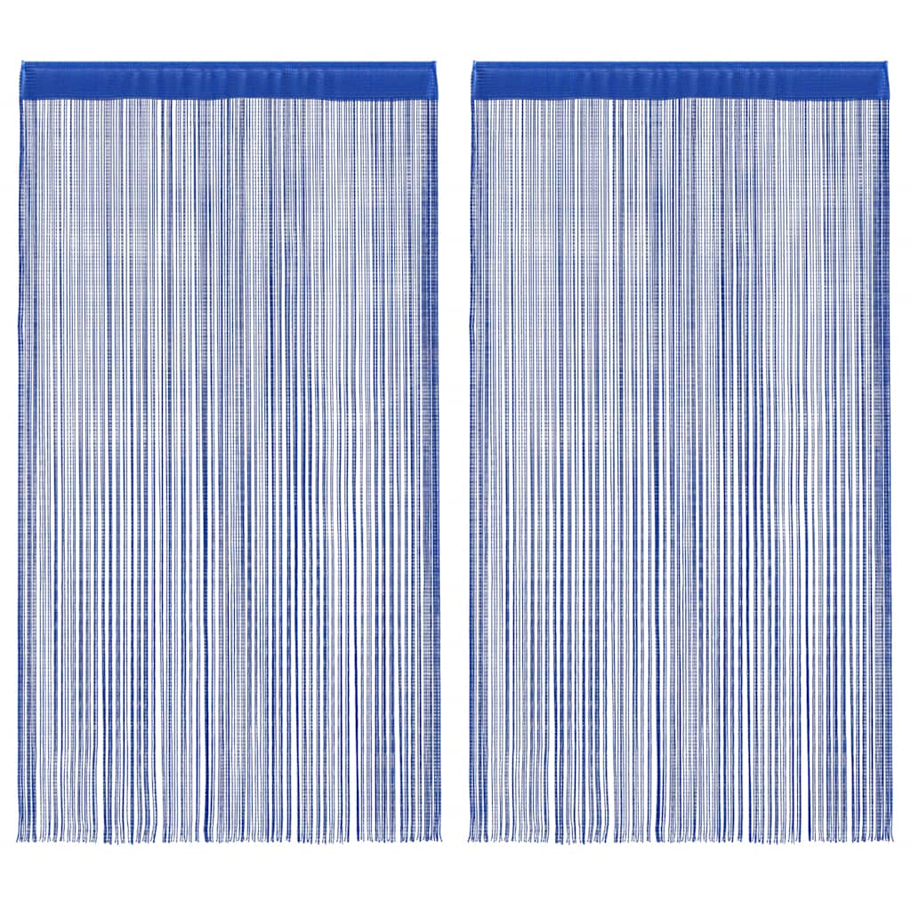 nöörkardinad 2 tk, 140 x 250 cm, sinine