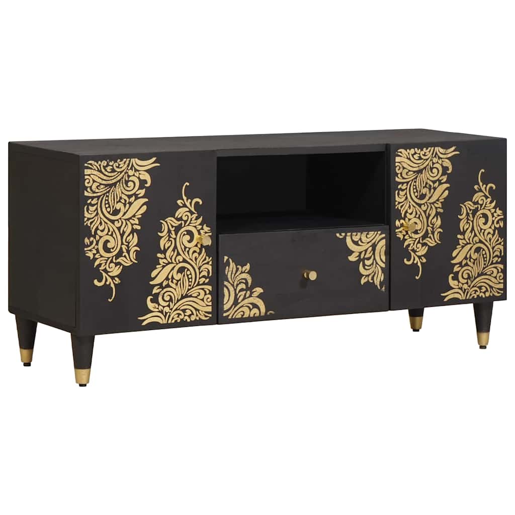 Telerikapp sahtliga Must 105 x 33 x 46 cm Tugev mango puu