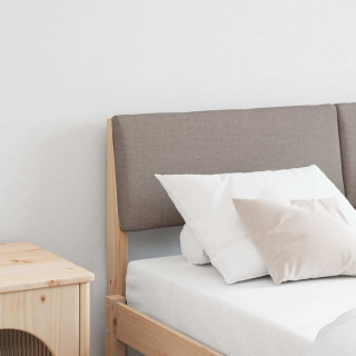 Polsterdatud voodiots Pruunikashall 140 cm Tahke mänd