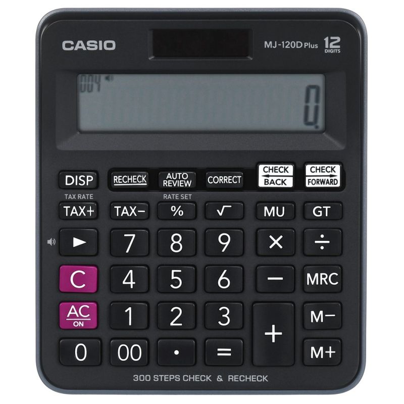 CASIO MJ-120D PLUS OFFICE CALCULATOR BLACK, 12-DIGITAL DISPLAY
