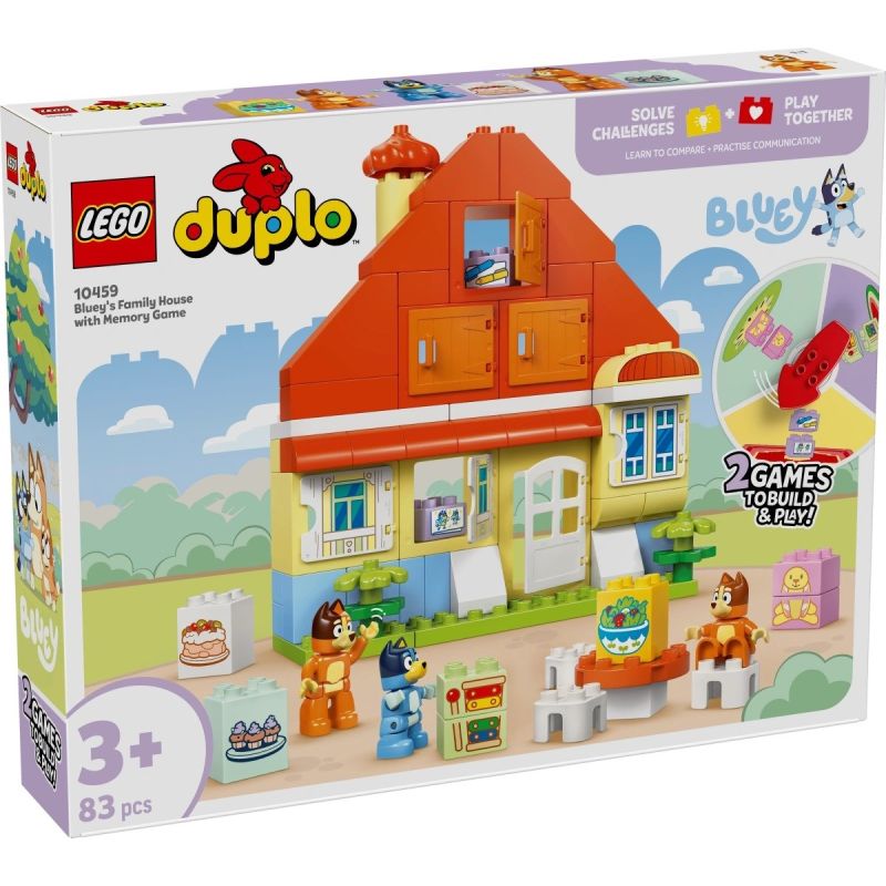 LEGO DUPLO Bluey 10459 Blue's Family House with Memory Game