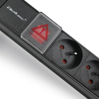 Qoltec Power strip for RACK cabinets | 1U | 16A | PDU | 8xFRENCH | 2m