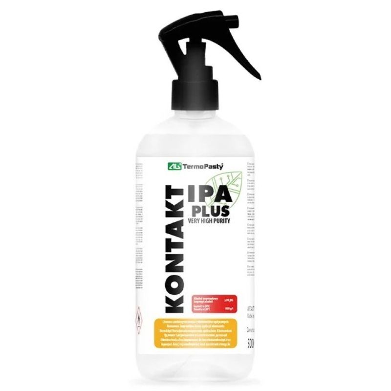 KONTAKT IPA PLUS. High-purity isopropyl alcohol. Removes all contaminants from optical elements. Leaves no residue or stains. Has degreasing properties. 500 ml plastic bottle.
