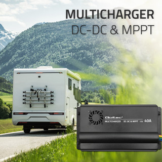 Qoltec Automatic 12V DC-DC Charger with MPPT Controller | 40A | LiFePO4 AGM GEL STD