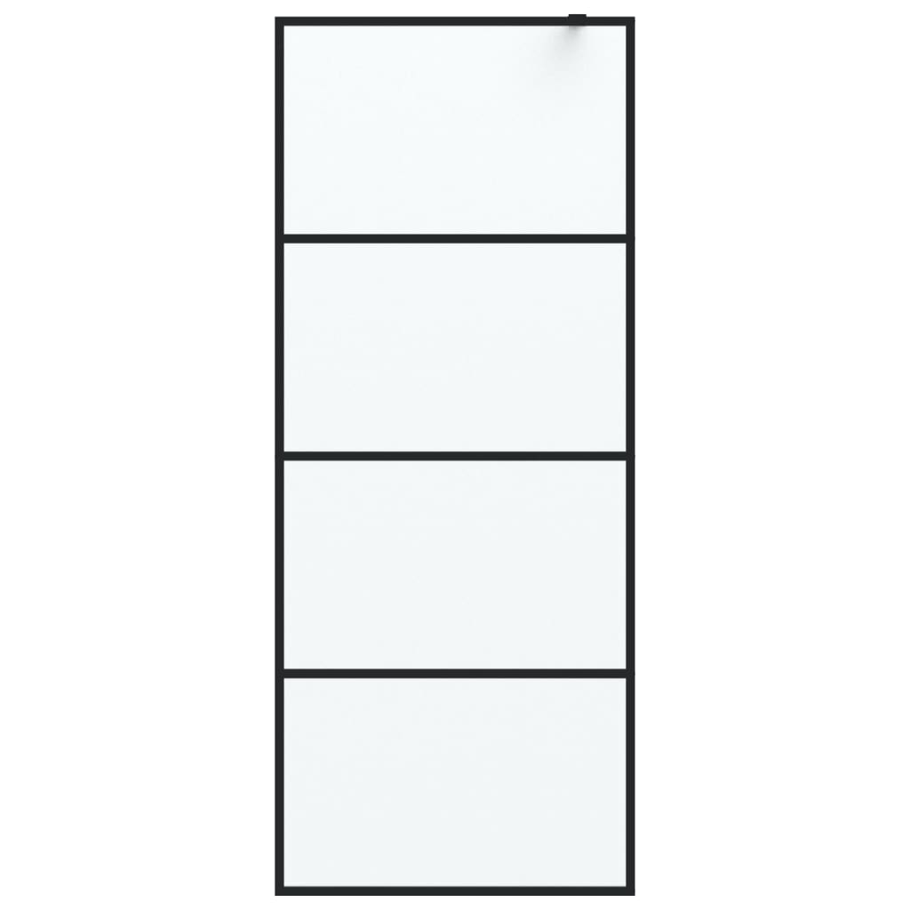 Душевая стенка, черная, 80 x 195 см, матовое ESG-стекло
