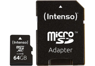 Карта памяти Micro SDXC 64GB C10/W/Адаптер 3413490 INTENSO