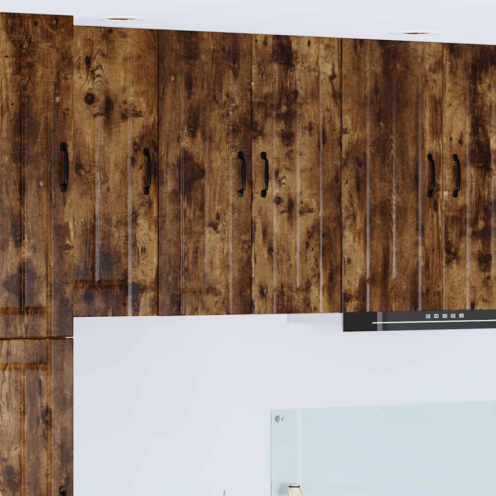 Seinakapp kööki riiuliga 2 pcs Suitsetatud tamm 30 x 31 x 80 cm