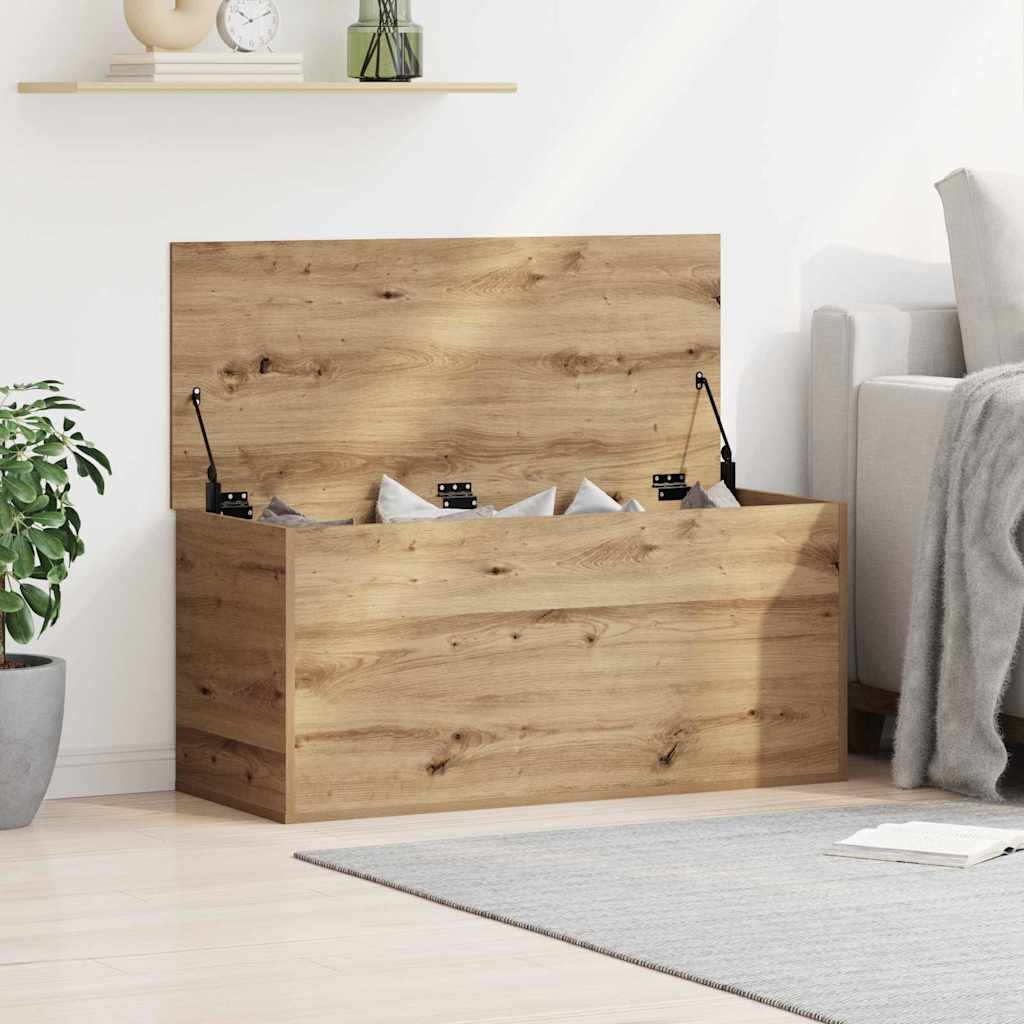 Ящик для хранения с крышкой Artisaan Oak 100x42x46 см, инженерное дерево