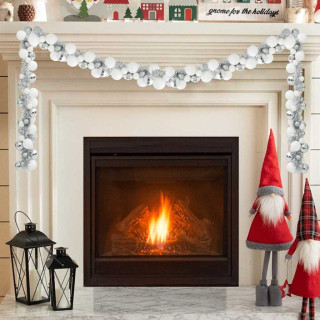 Jõulupallide lipuvaks Valge ja Hõbe 186 cm Polüstüreen