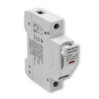 Qoltec Fuse base with diode + DC fuse | 1P|1000V |15A |10x38 |solar