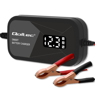 Qoltec Intelligent microprocessor charger 12V | 2A | Rectifier for AGM GEL battery | LCD