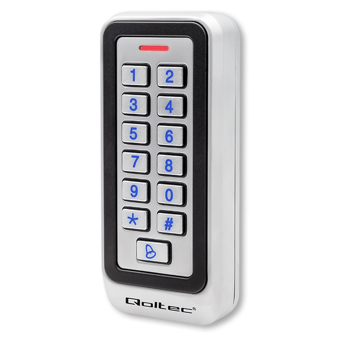 Qoltec Code lock RHEA with RFID reader | Code | Card | key fob |Doorbell | IP68 | EM