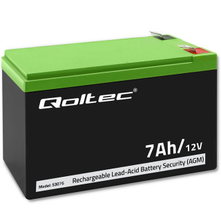 Qoltec AGM battery | 12V | 7Ah | Maintenance-free | Efficient| LongLife | for UPS, security