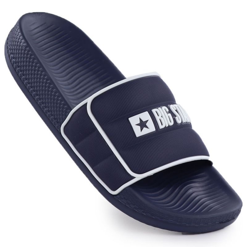 Men's navy blue Big Star beach pool flip-flops RR174A045
