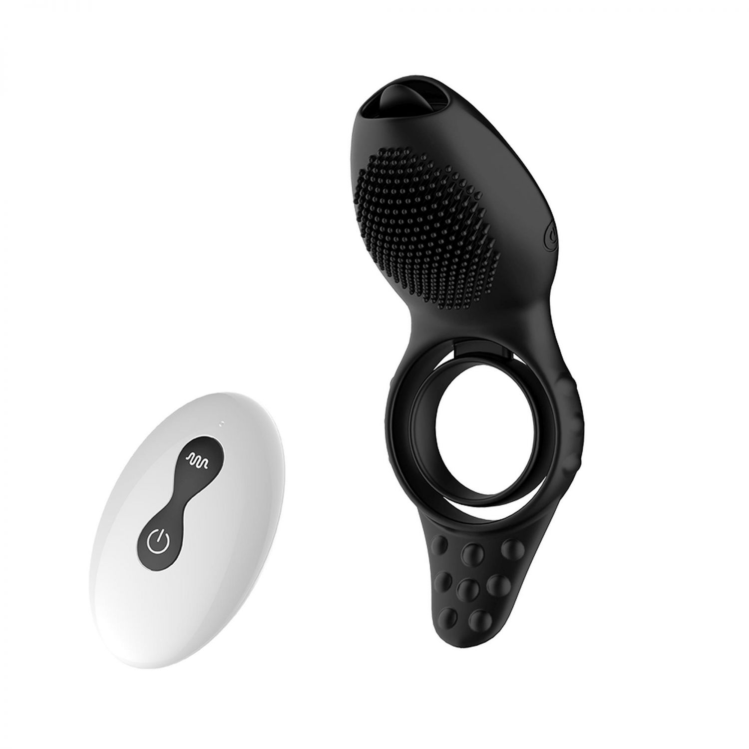 Мощное виброкольцо для пениса с имитацией орального секса