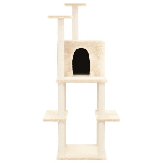 Кошачий домик с когтеточкой из сизаля, кремовый, 144,5 см