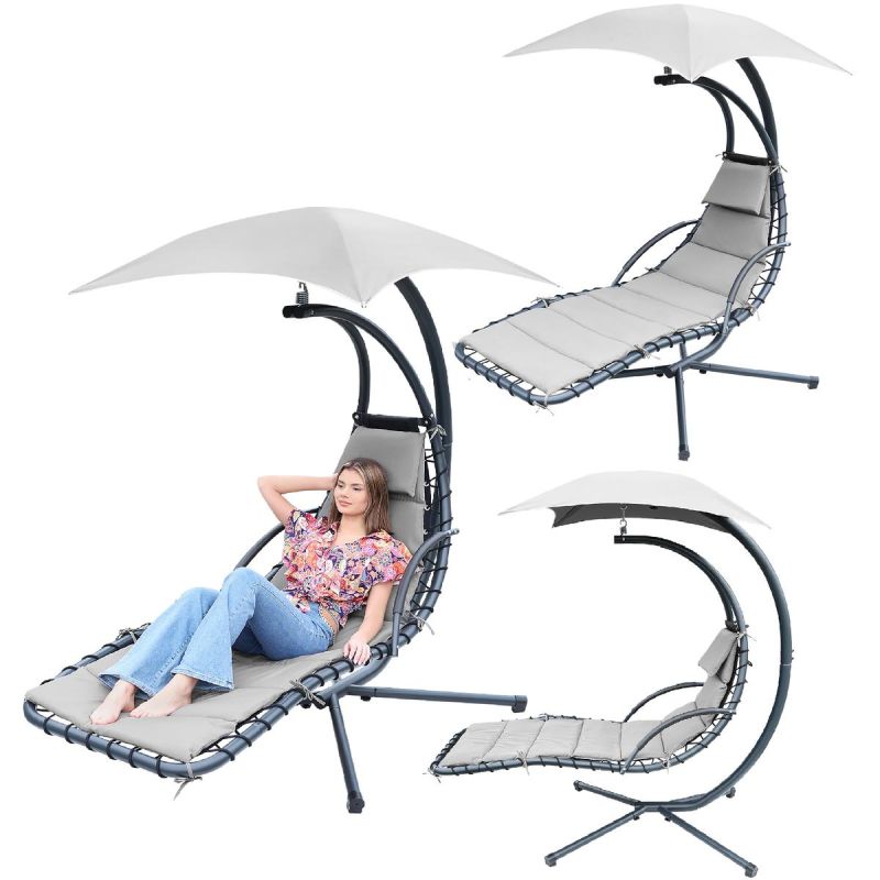 SWING ROCKING CHAIR WITH UMBRELLA LISBON GRAY