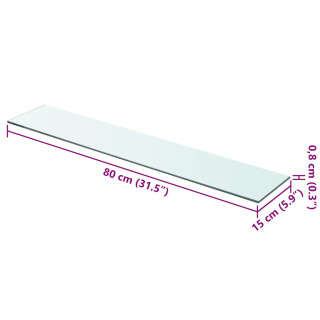 Прозрачная стеклянная полка 80 x 15 см