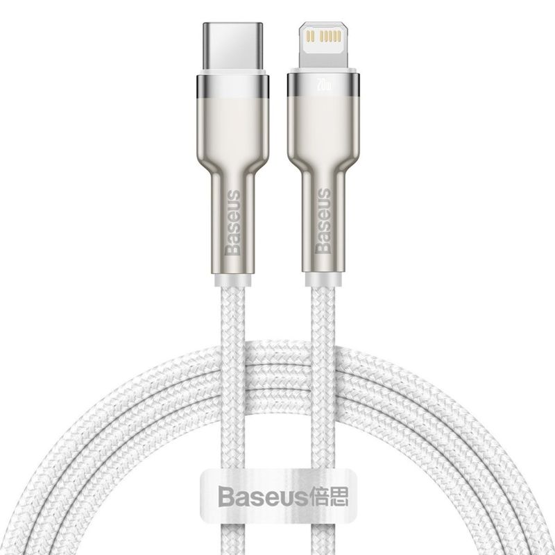 BASEUS USB-C LIGHTNING CAFULE PD CABLE 1M WHITE