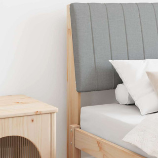 Polsterdatud voodiots Helehall 90 cm Tahke mänd