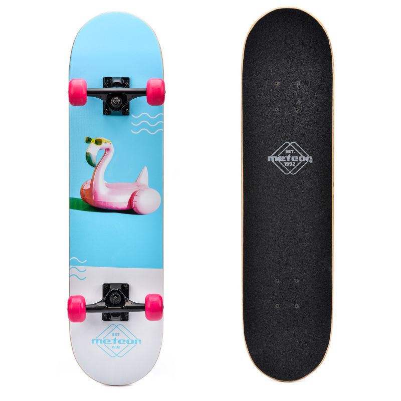 METEOR WOODEN SKATEBOARD FLAMINGO