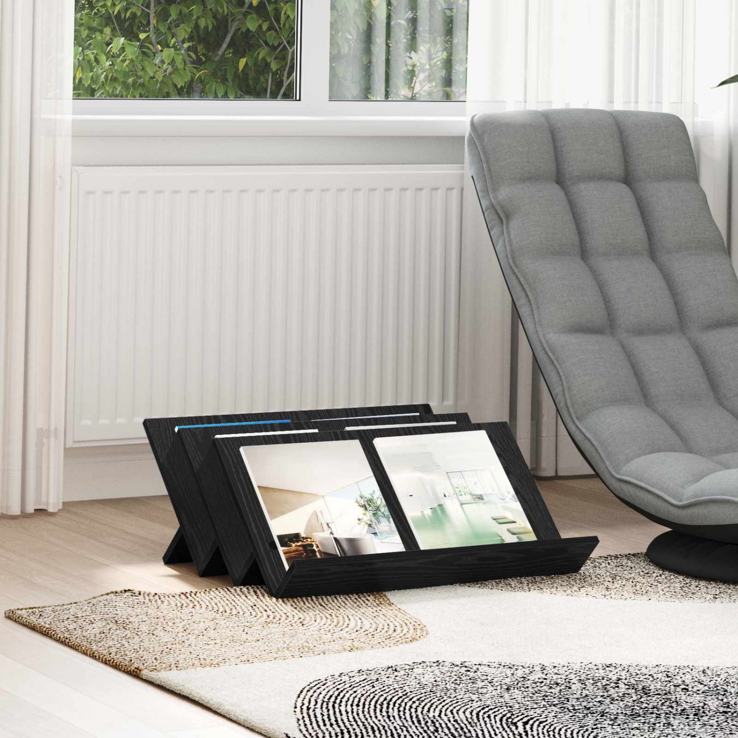 Kõrvalkapp riiuliga Must tamm 65 x 57,5 x 42 cm Tehispuit