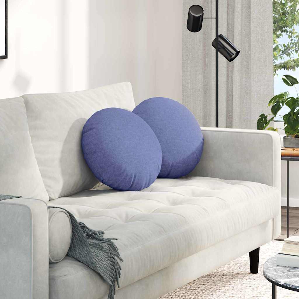 Istumispatjad 2 pcs Jeans sinine Ø40 x 13 cm kangas