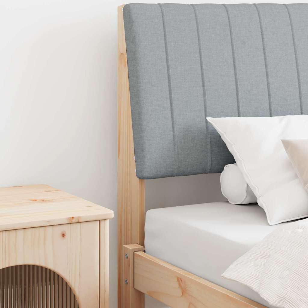 Polsterdatud voodiots Helehall 100 cm Tahke mänd