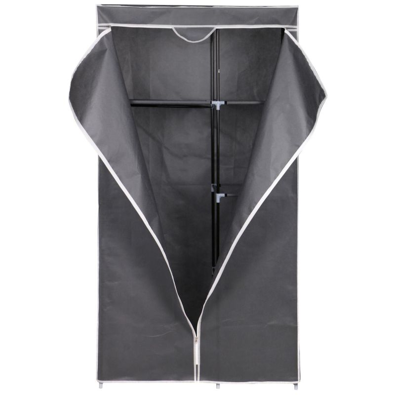 TEXTILE WARDROBE 90x45x170CM DARK GREY 8811