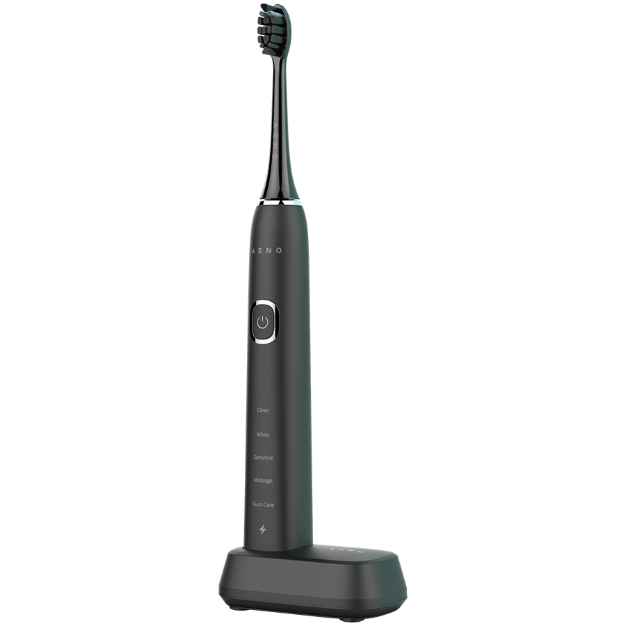 AENO Sonic Electric Toothbrush DB6: Черная звуковая электрическая зубная щетка, 5 режимов, беспроводная зарядка, 46000 об/мин, 40 дней без подзарядки, IPX7