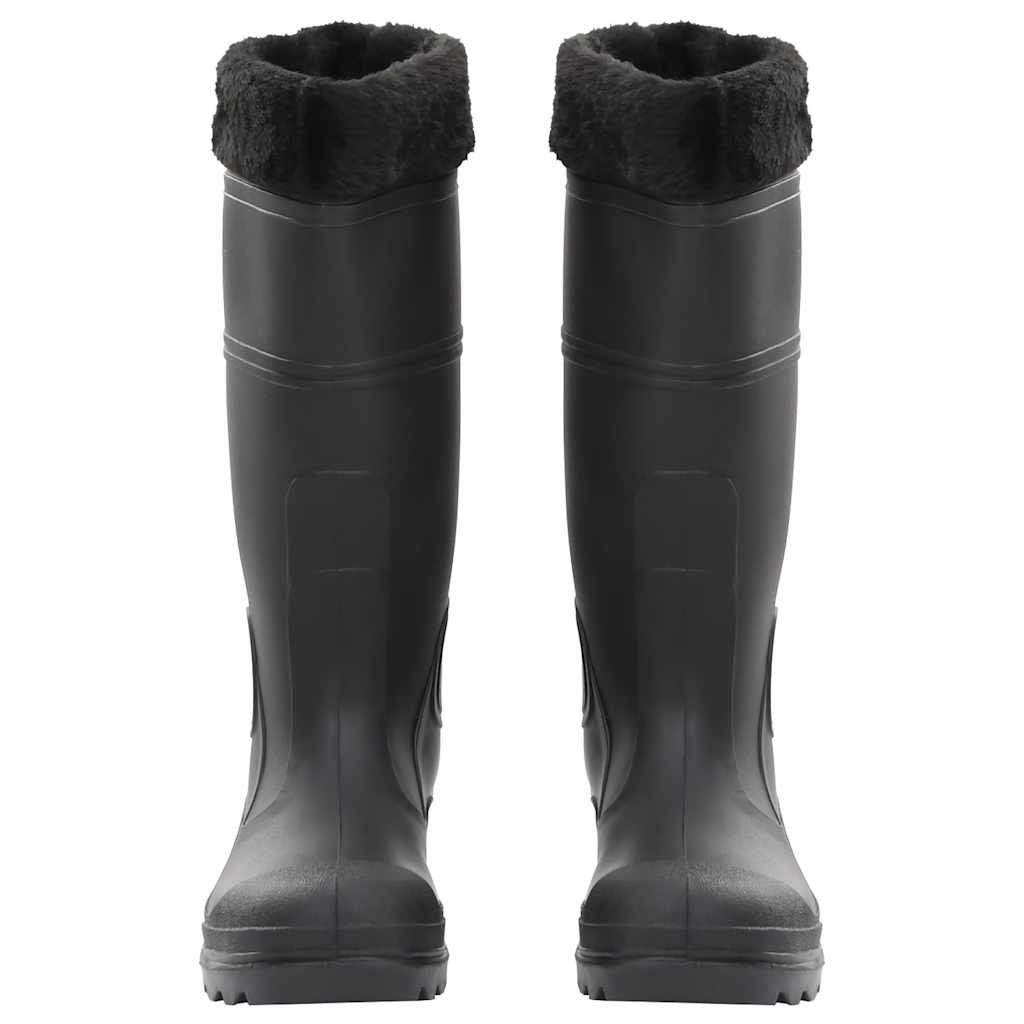 Резиновые сапоги со съемным утеплителем, черные, размер 40, ПВХ