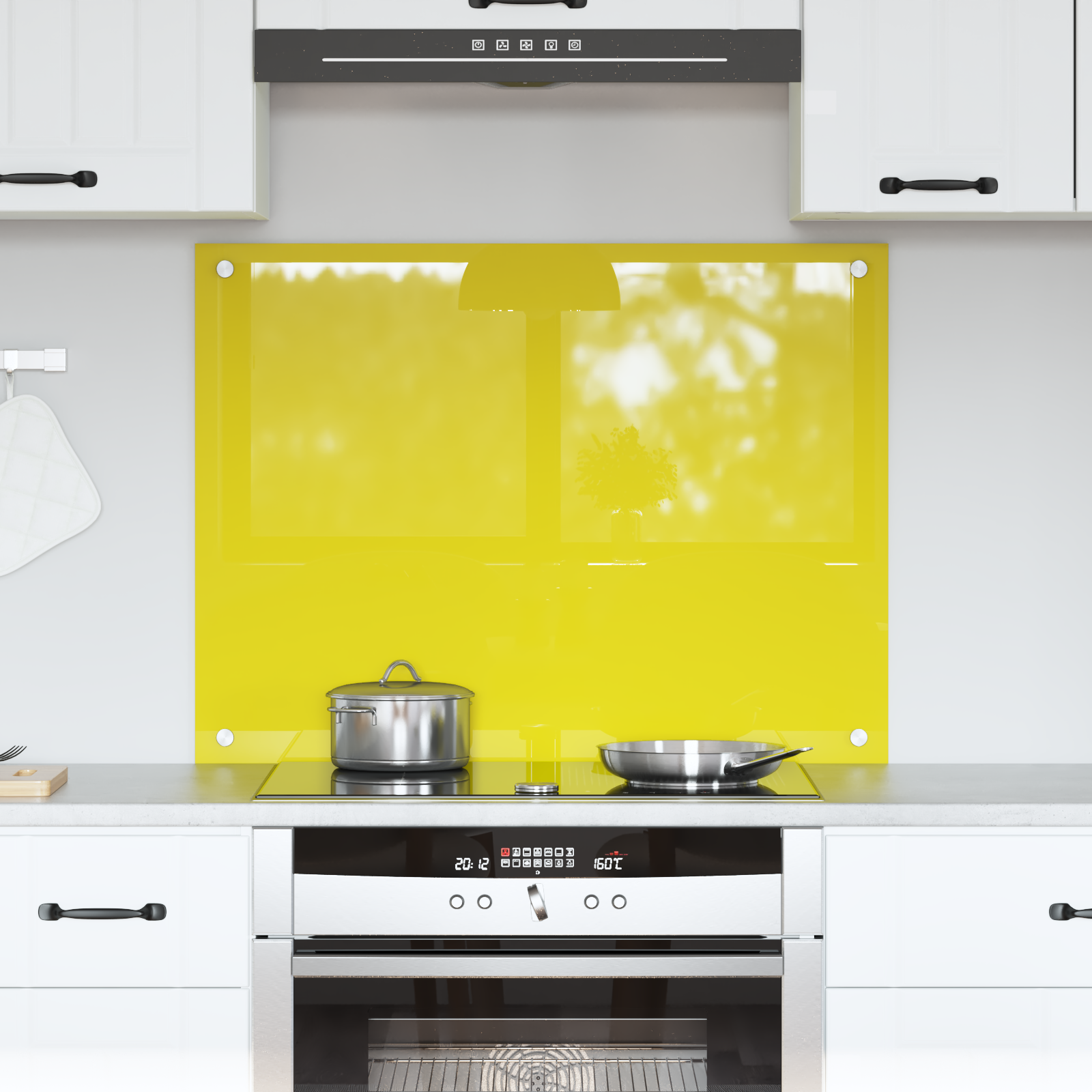 Kögi Splashback Kollane 80 x 60 x 0.6 cm karastatud klaas
